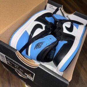 Jordan Kids Black and Blue Sneakers